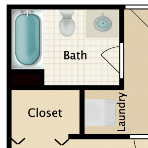 1 Bed 1 Bath B